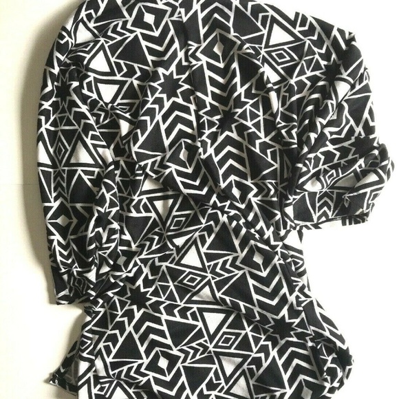 Lularoe Black White 3/4 Sleeve Open Long Cardigan - Picture 3 of 3